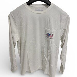 Vineyard Vines Long Sleeve T Shirt Size Medium Lacrosse Theme White Soft